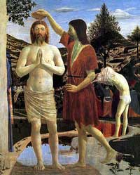 The Baptism of Christ by Piero della Francesca (detail)