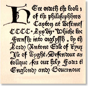 Caxton's Dictes: colophon